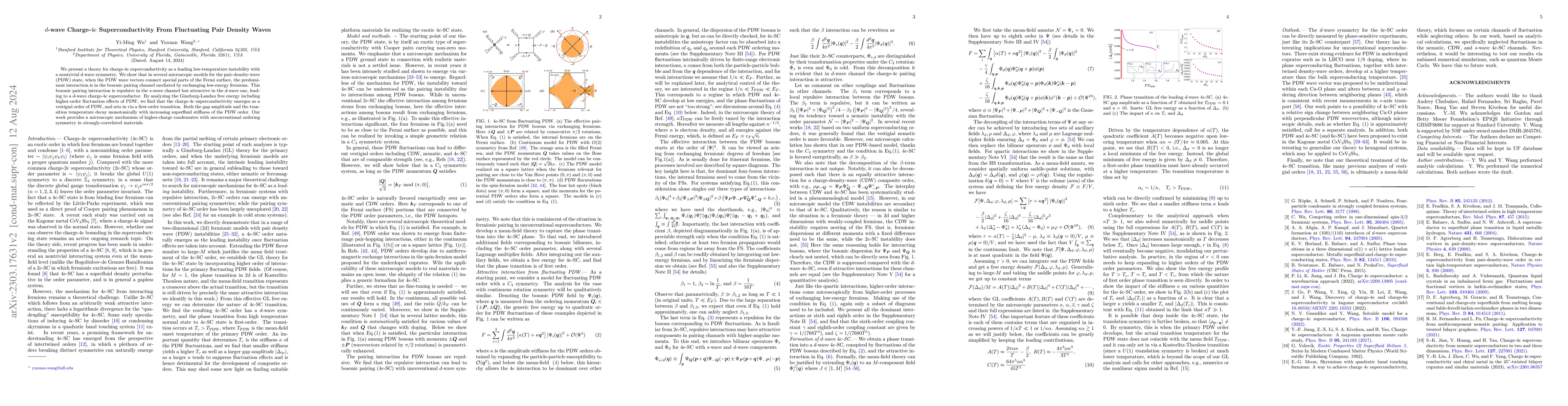 Thumbnail for $d$-wave Charge-$4e$ Superconductivity From Fluctuating Pair Density
  Waves