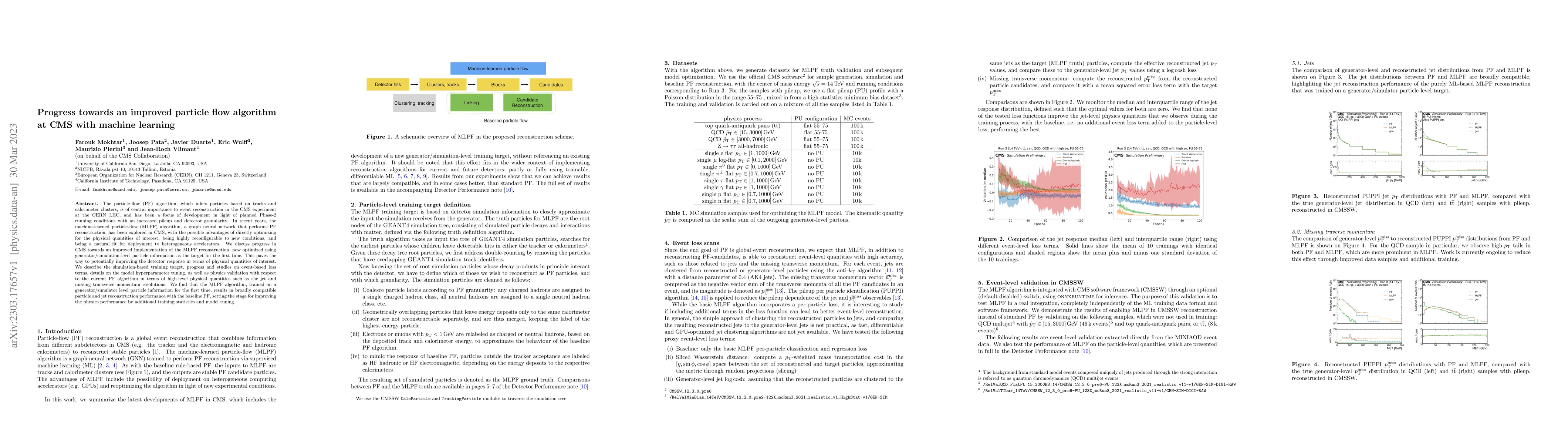 Thumbnail for Progress towards an improved particle flow algorithm at CMS with machine
  learning