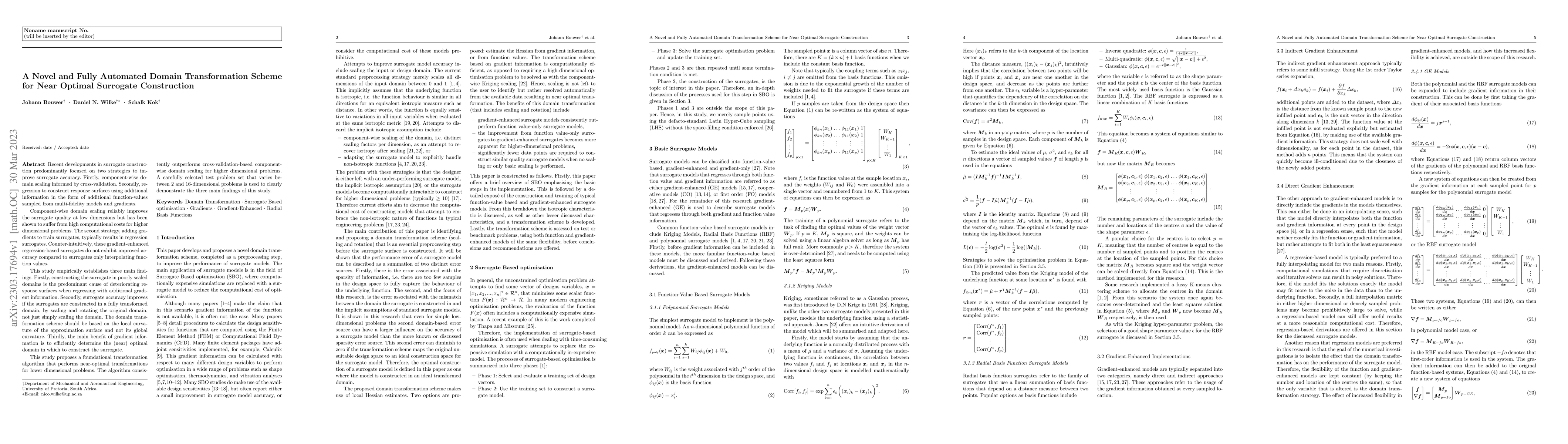 Thumbnail for A Novel and Fully Automated Domain Transformation Scheme for Near
  Optimal Surrogate Construction