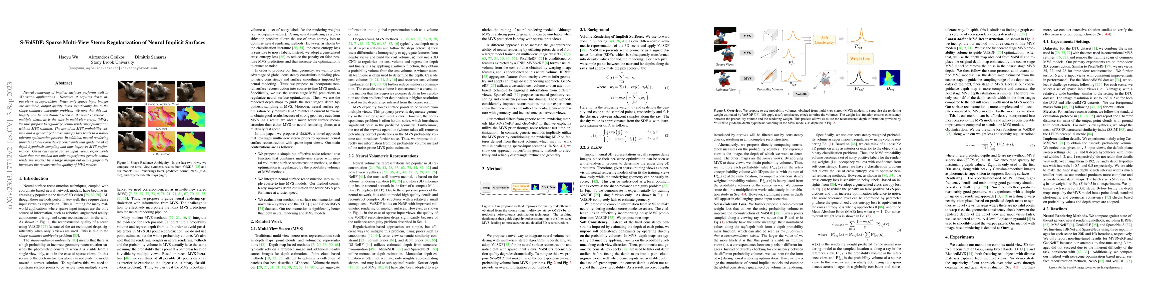 Thumbnail for S-VolSDF: Sparse Multi-View Stereo Regularization of Neural Implicit
  Surfaces