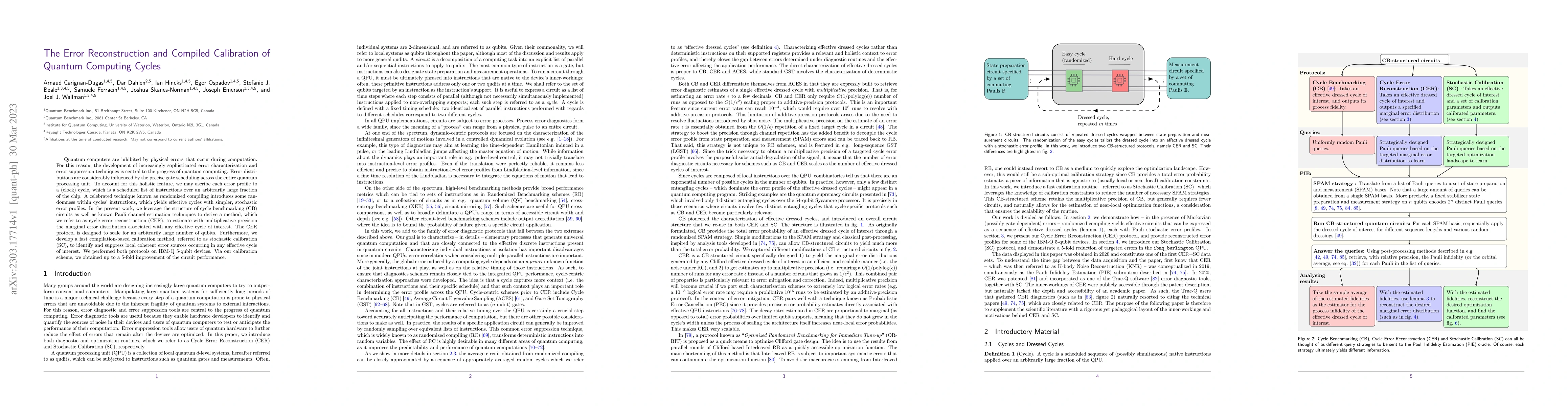 Thumbnail for The Error Reconstruction and Compiled Calibration of Quantum Computing
  Cycles