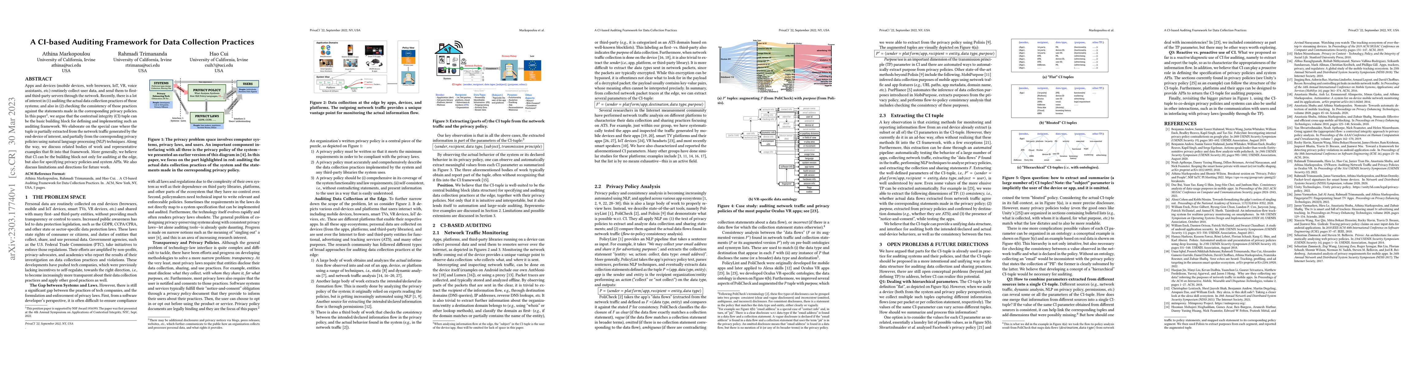 Thumbnail for A CI-based Auditing Framework for Data Collection Practices