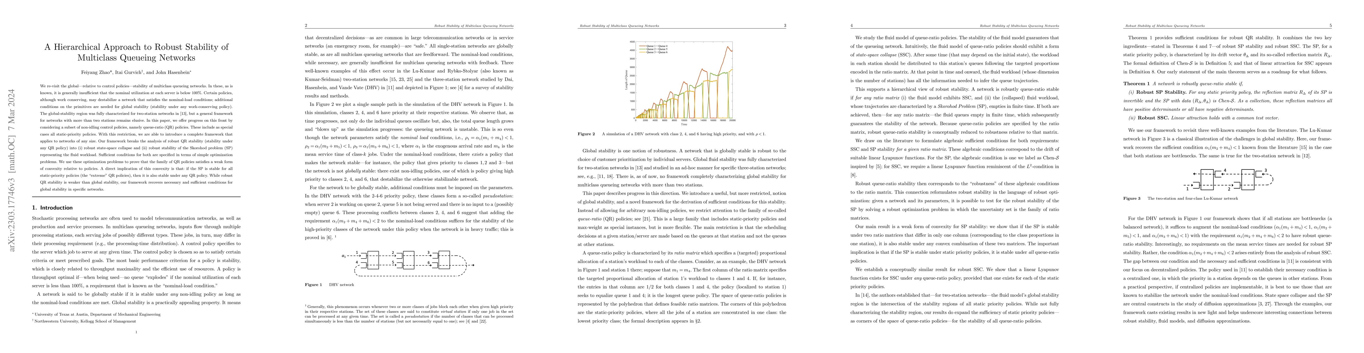 Thumbnail for A Hierarchical Approach to Robust Stability of Multiclass Queueing
  Networks