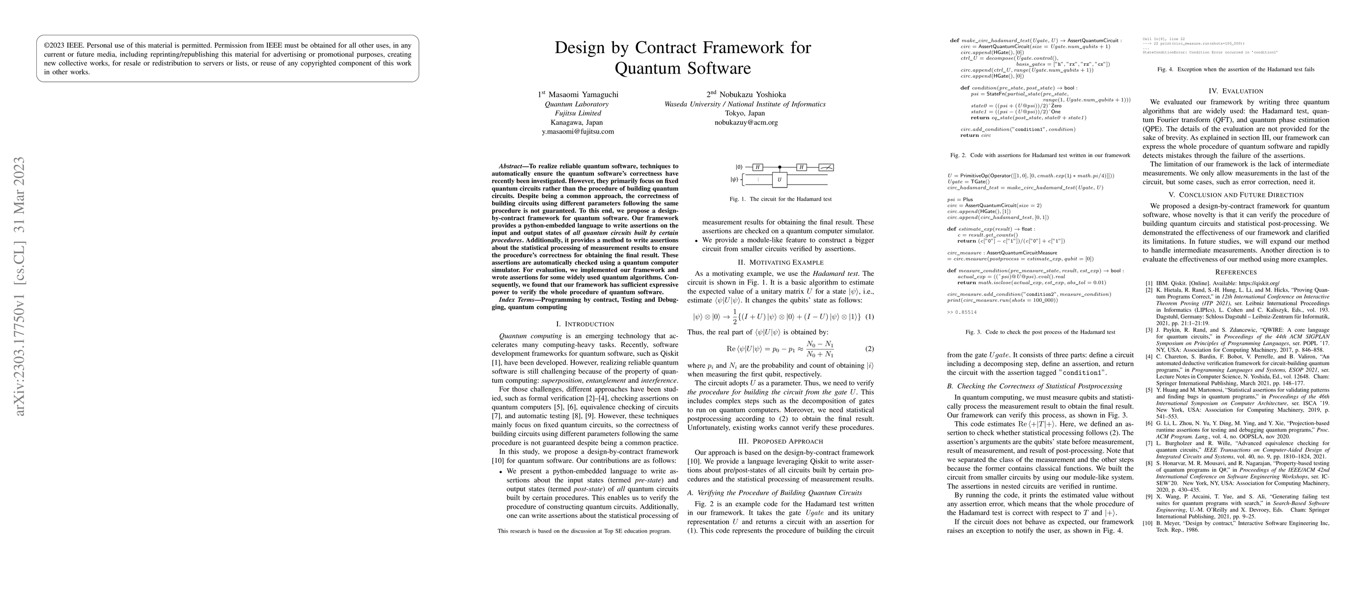 Thumbnail for Design by Contract Framework for Quantum Software