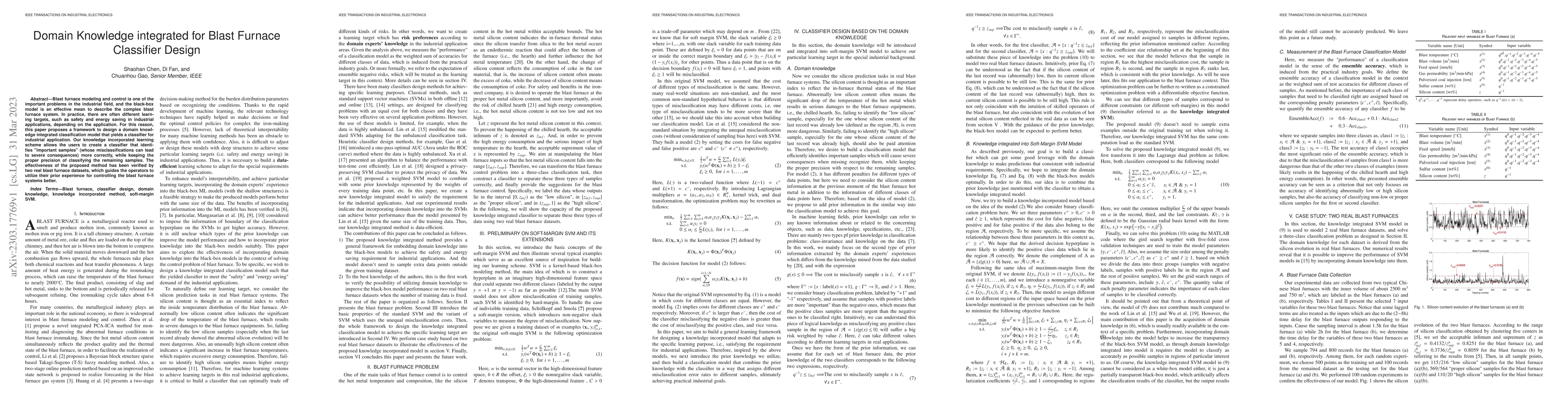 Thumbnail for Domain Knowledge integrated for Blast Furnace Classifier Design