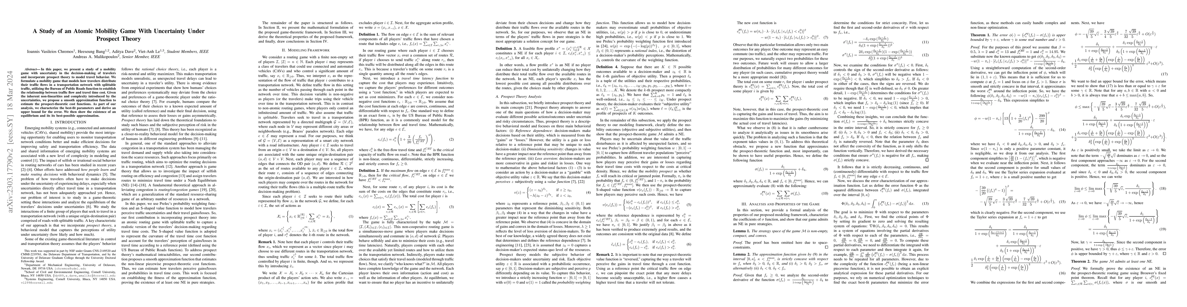Thumbnail for A Study of an Atomic Mobility Game With Uncertainty Under Prospect
  Theory