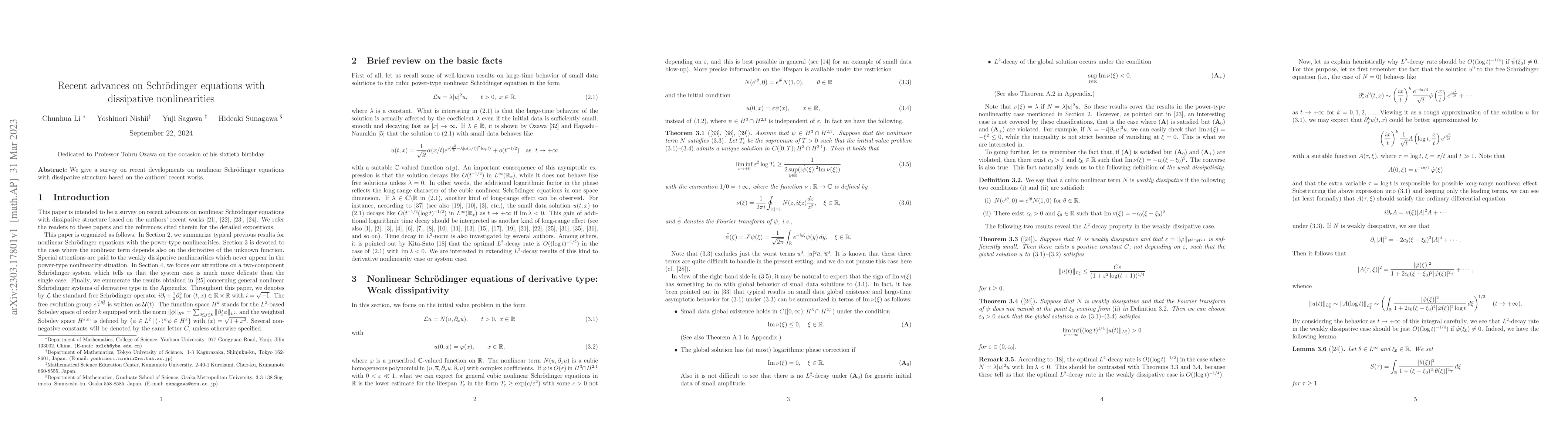Thumbnail for Recent advances on Schr\"odinger equations with dissipative
  nonlinearities