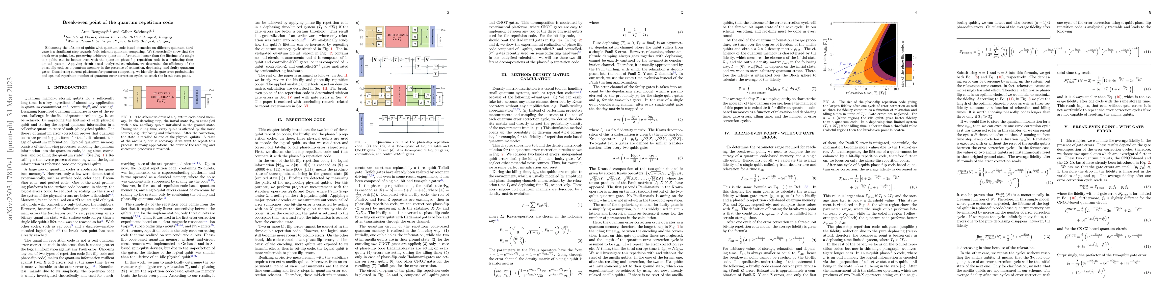 Thumbnail for Break-even point of the quantum repetition code