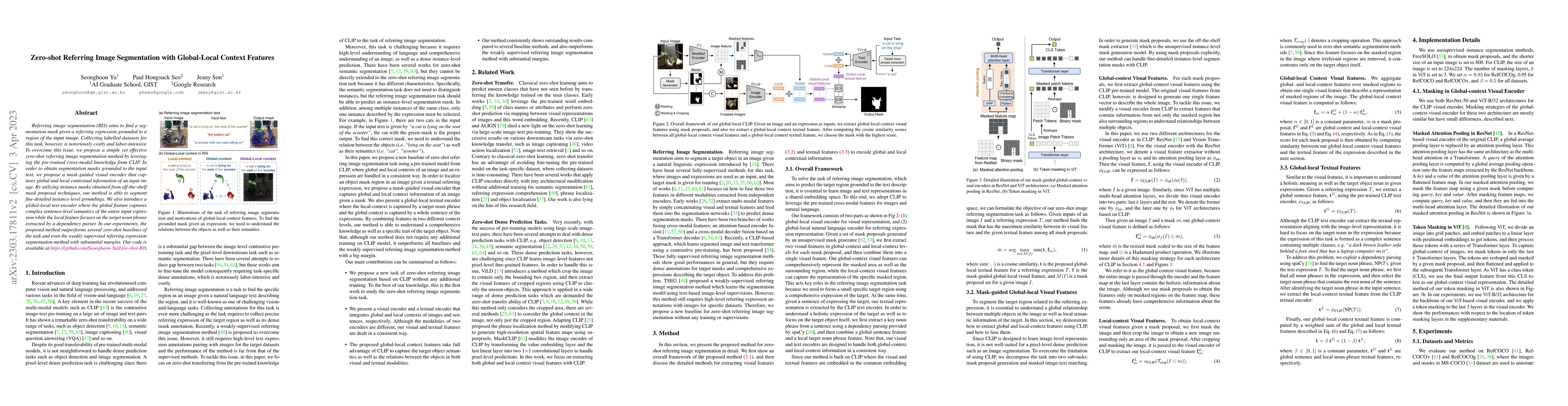 Thumbnail for Zero-shot Referring Image Segmentation with Global-Local Context
  Features