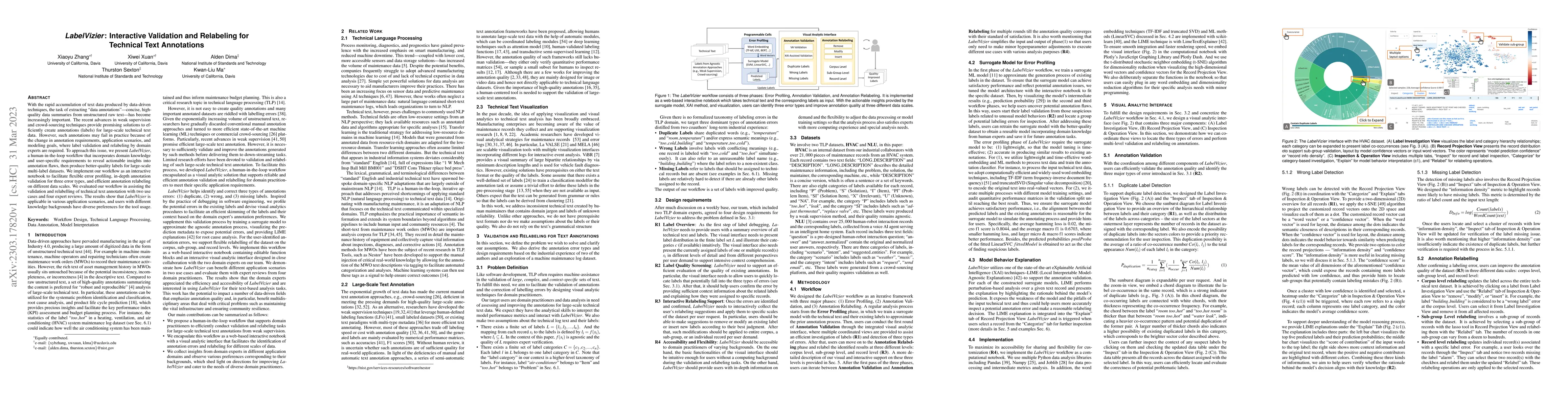 Thumbnail for LabelVizier: Interactive Validation and Relabeling for Technical Text
  Annotations