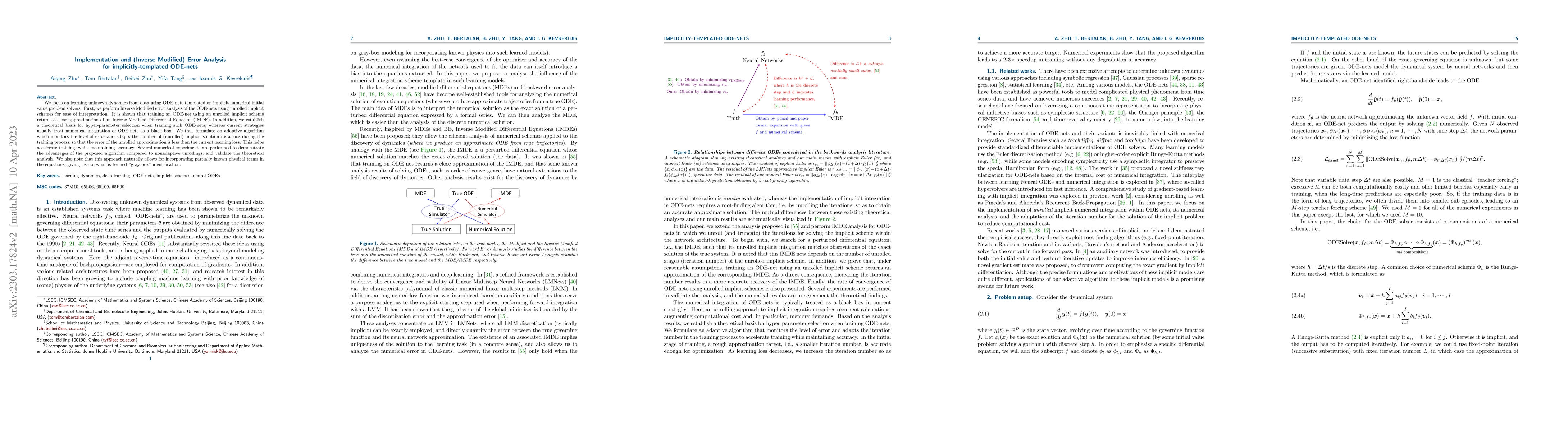 Thumbnail for Implementation and (Inverse Modified) Error Analysis for
  implicitly-templated ODE-nets
