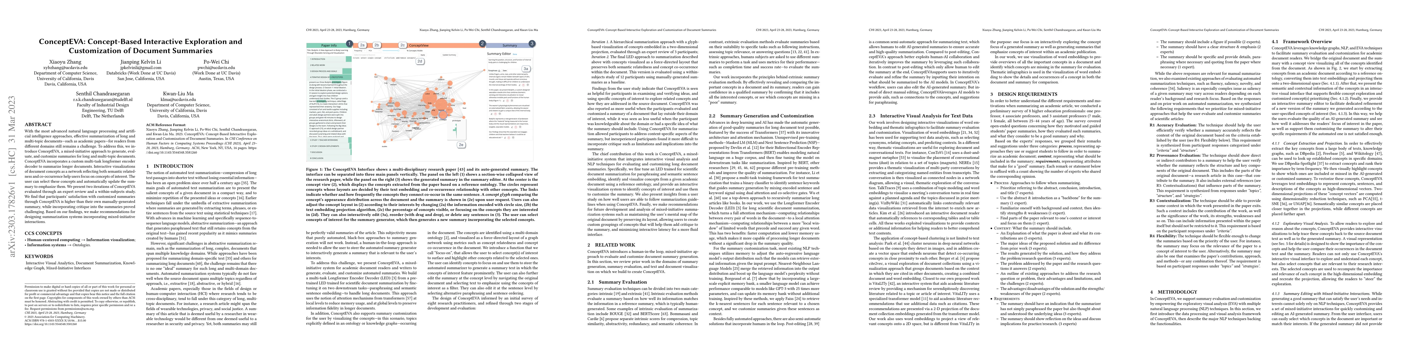 Thumbnail for ConceptEVA: Concept-Based Interactive Exploration and Customization of
  Document Summaries