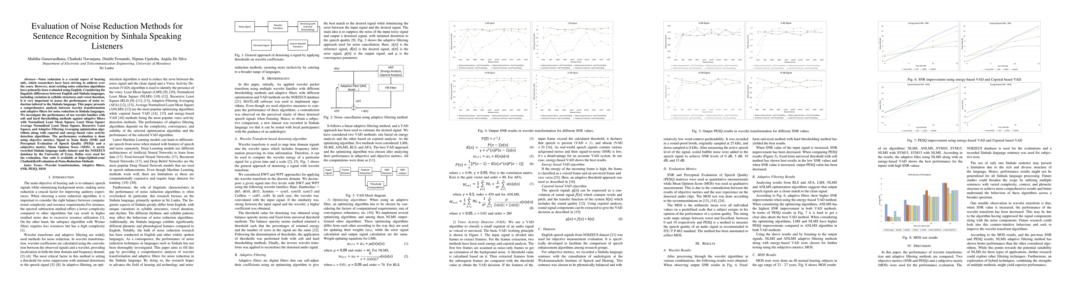 Thumbnail for Evaluation of Noise Reduction Methods for Sentence Recognition by
  Sinhala Speaking Listeners