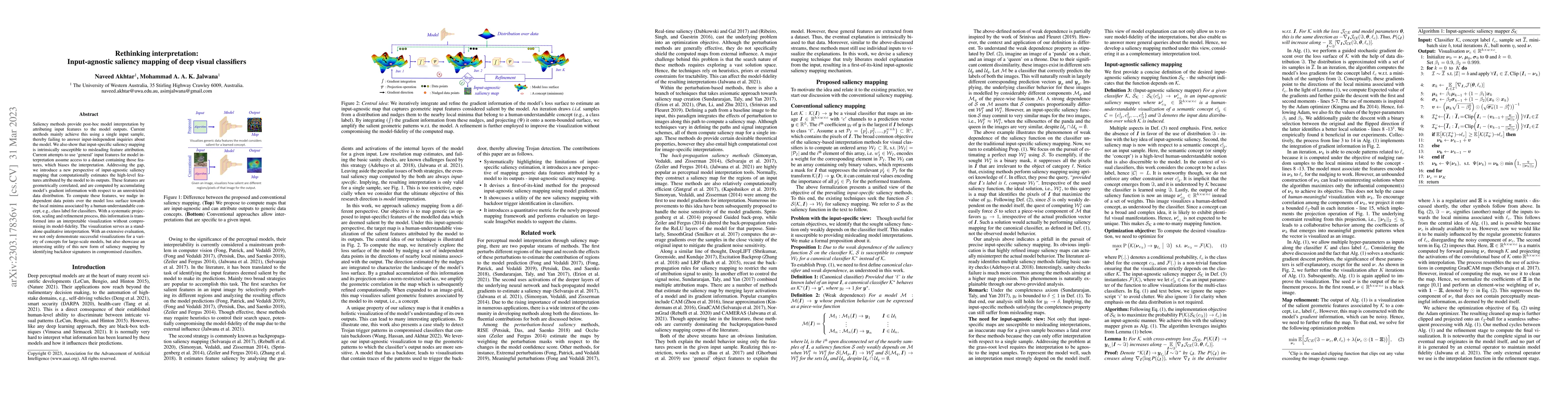 Thumbnail for Rethinking interpretation: Input-agnostic saliency mapping of deep
  visual classifiers