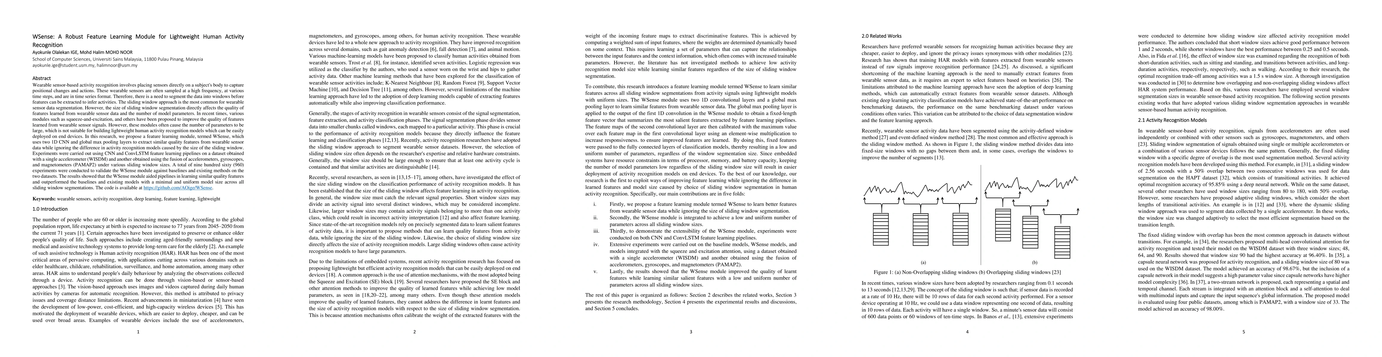Thumbnail for WSense: A Robust Feature Learning Module for Lightweight Human Activity
  Recognition