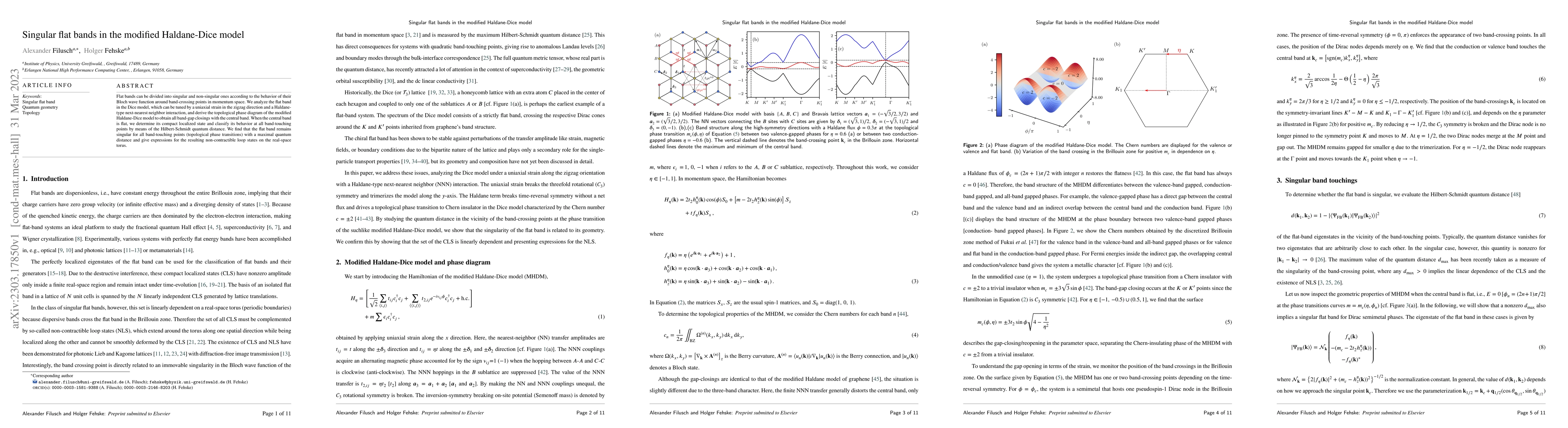 Thumbnail for Singular flat bands in the modified Haldane-Dice model