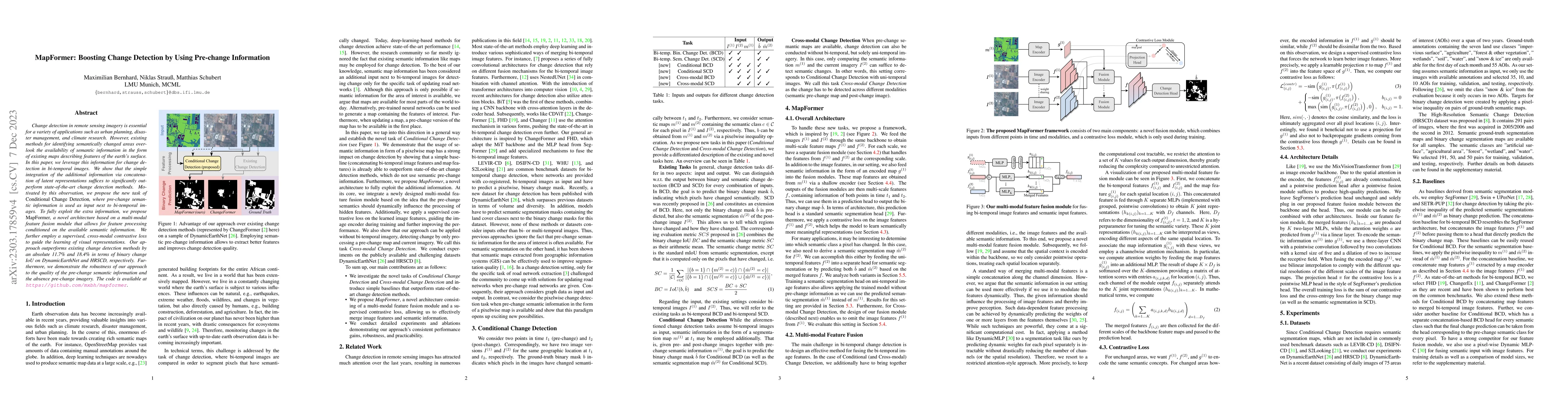 Thumbnail for MapFormer: Boosting Change Detection by Using Pre-change Information