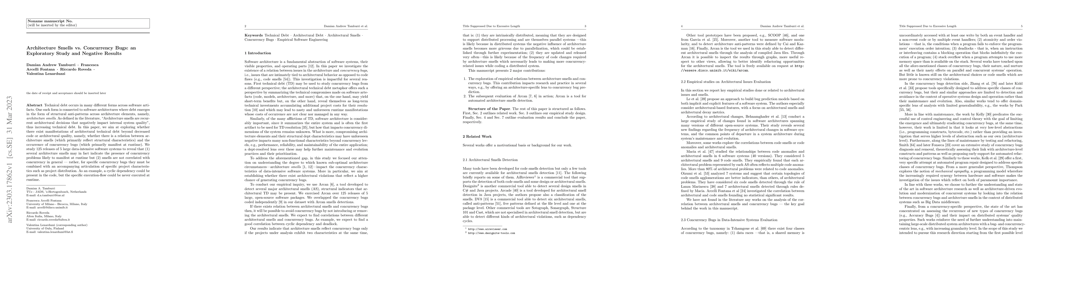 Thumbnail for Architecture Smells vs. Concurrency Bugs: an Exploratory Study and
  Negative Results