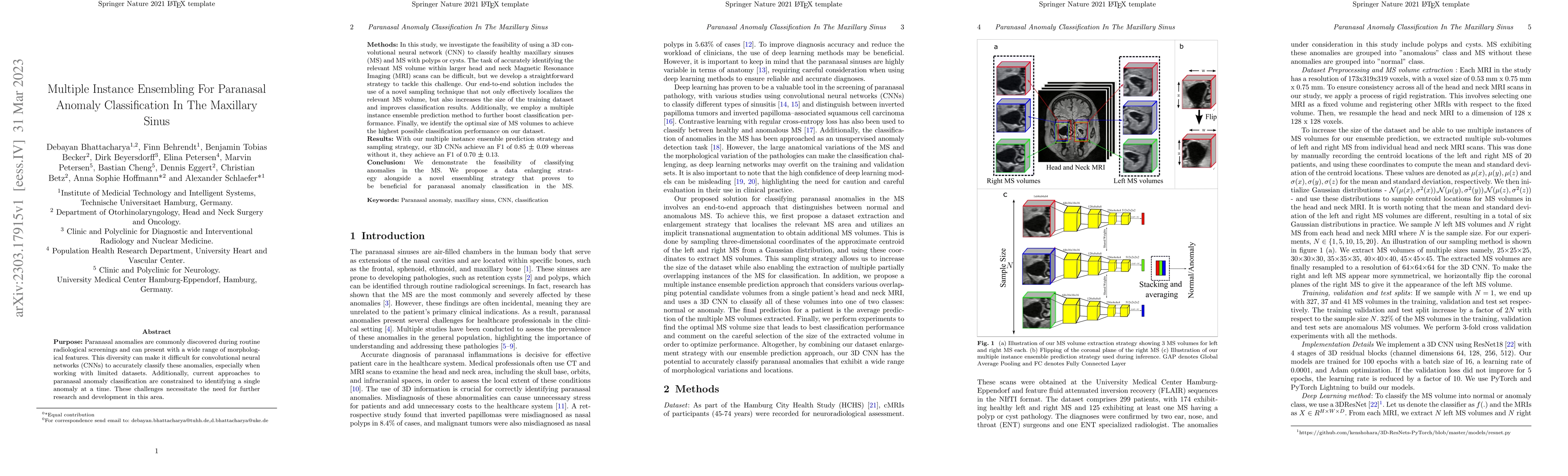 Thumbnail for Multiple Instance Ensembling For Paranasal Anomaly Classification In The
  Maxillary Sinus