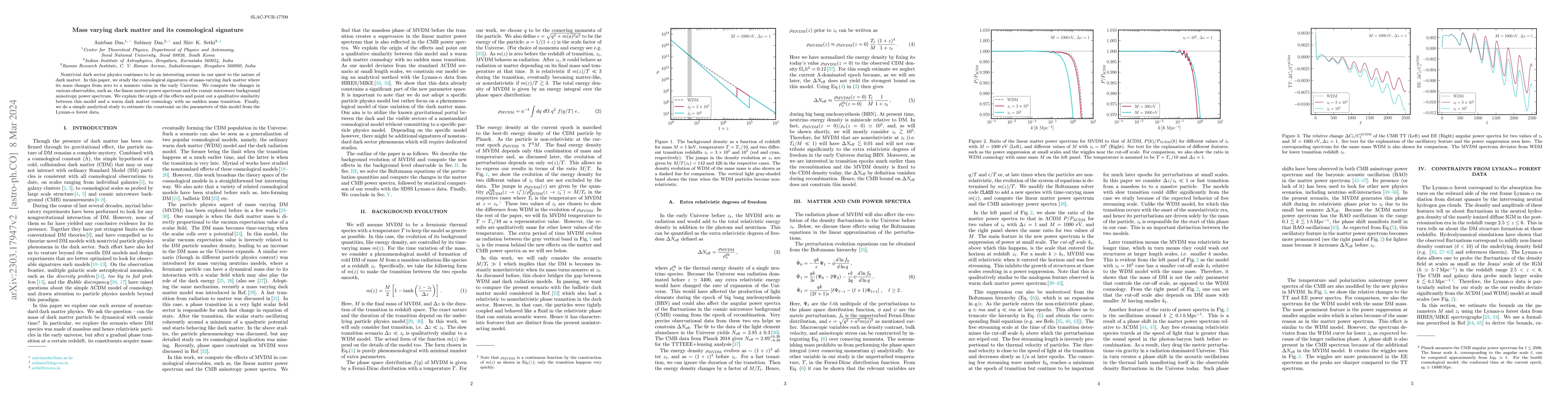 Thumbnail for Mass varying dark matter and its cosmological signature