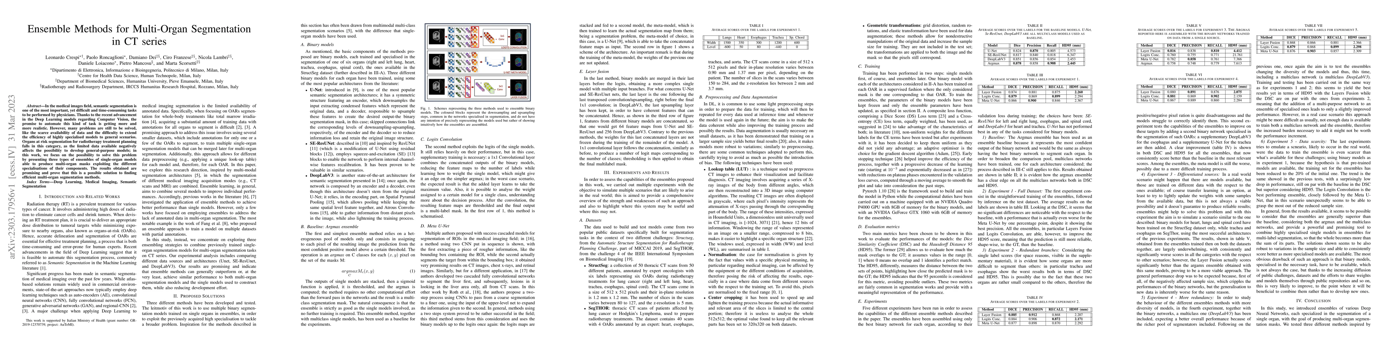Thumbnail for Ensemble Methods for Multi-Organ Segmentation in CT Series