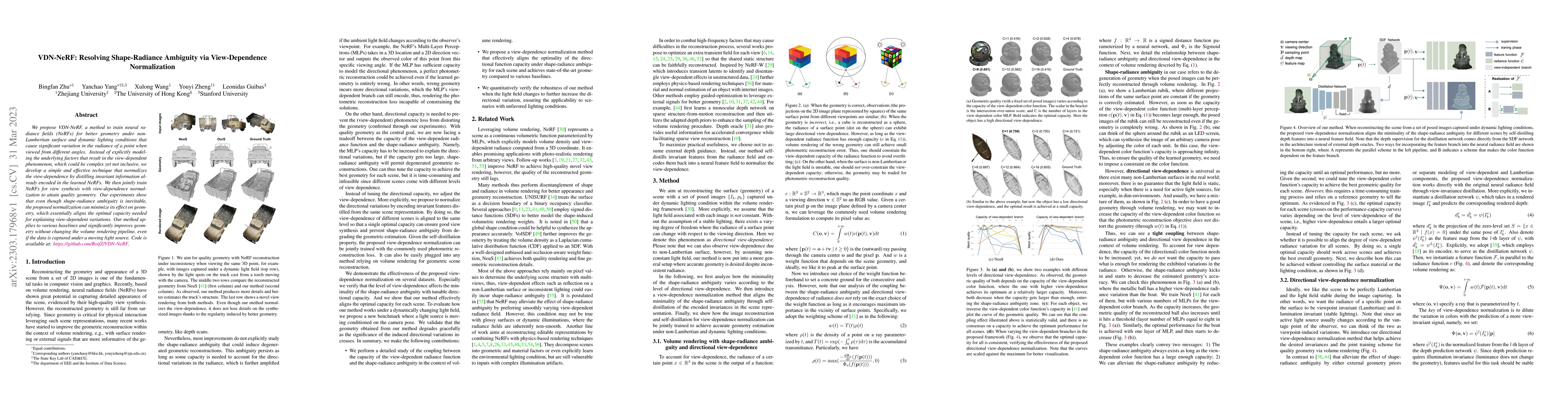 Thumbnail for VDN-NeRF: Resolving Shape-Radiance Ambiguity via View-Dependence
  Normalization