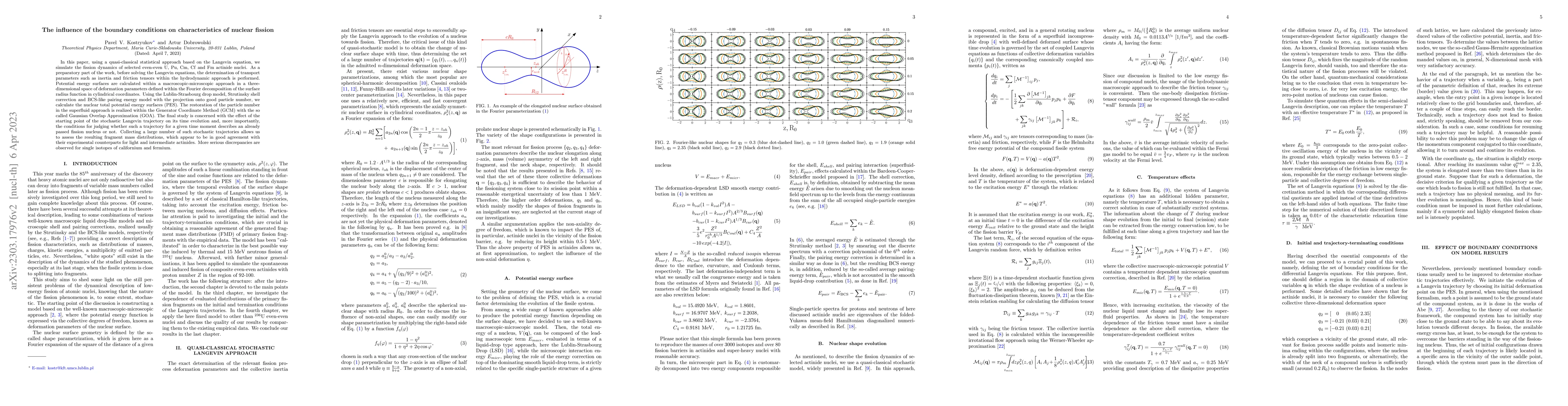 Thumbnail for The influence of the boundary conditions on characteristics of nuclear
  fission