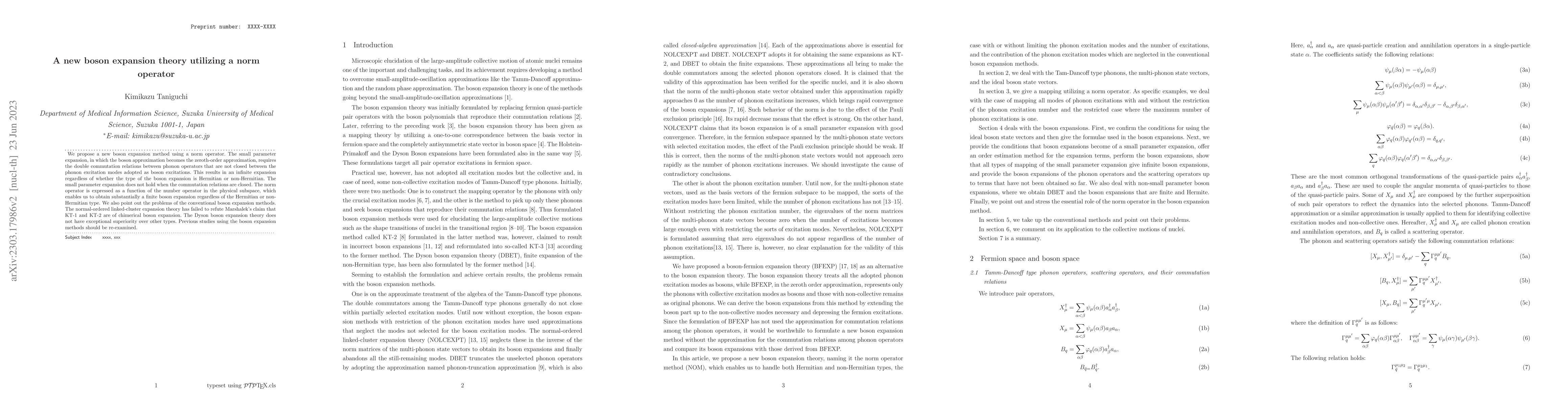 Thumbnail for A new boson expansion theory utilizing a norm operator