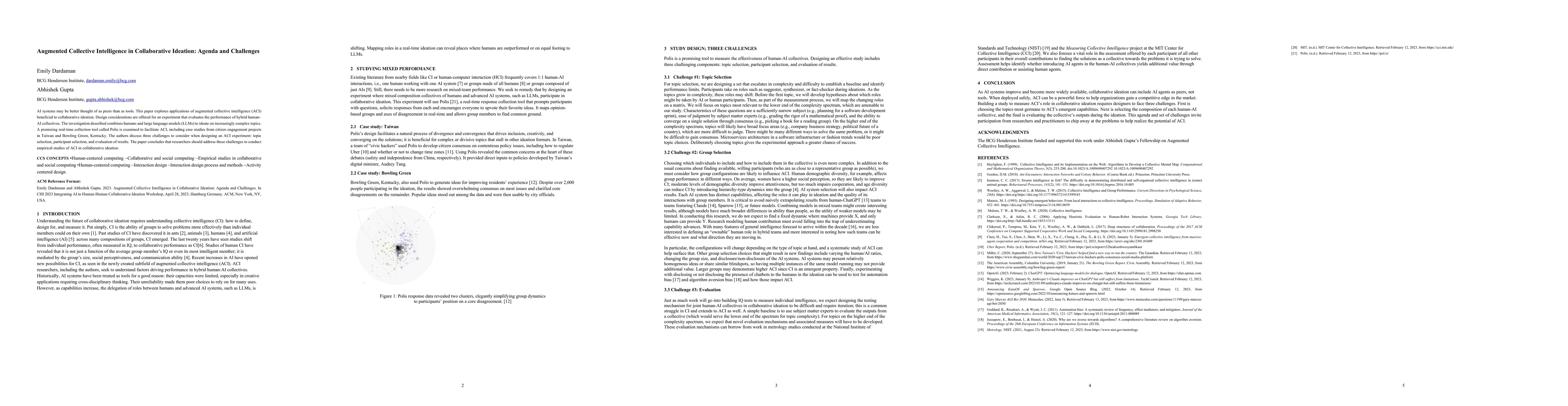 Thumbnail for Augmented Collective Intelligence in Collaborative Ideation: Agenda and
  Challenges