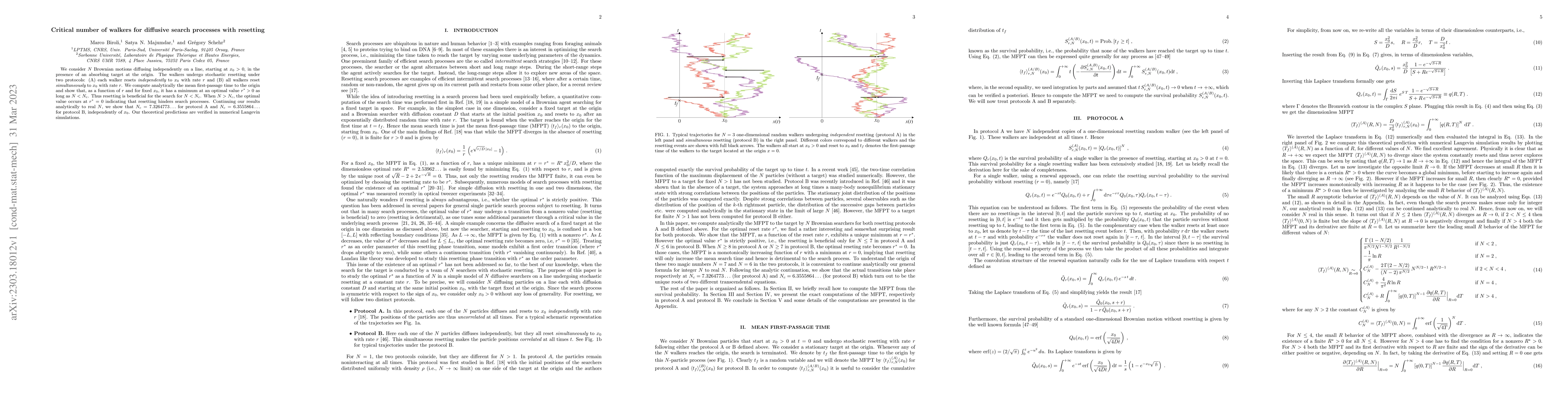 Thumbnail for Critical number of walkers for diffusive search processes with resetting
