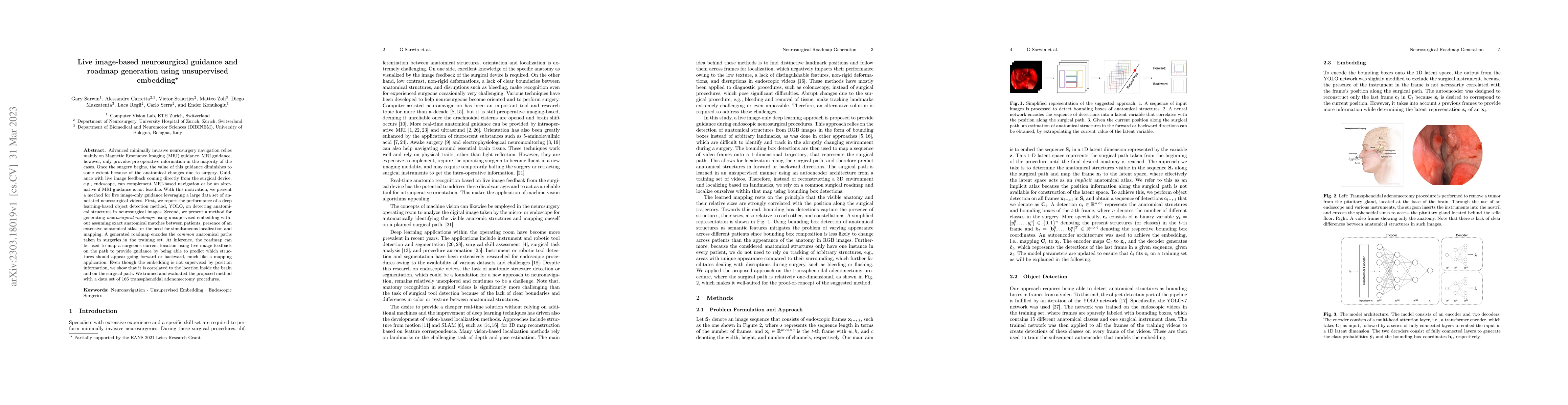 Thumbnail for Live image-based neurosurgical guidance and roadmap generation using
  unsupervised embedding