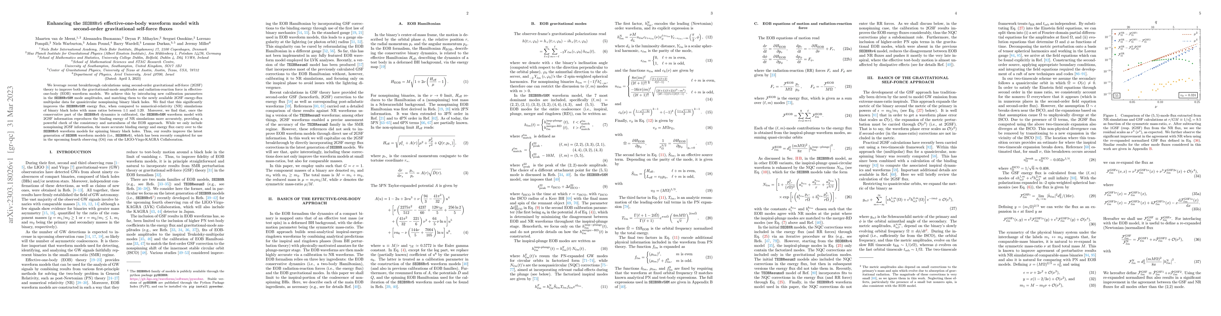 Thumbnail for Enhancing the SEOBNRv5 effective-one-body waveform model with
  second-order gravitational self-force fluxes