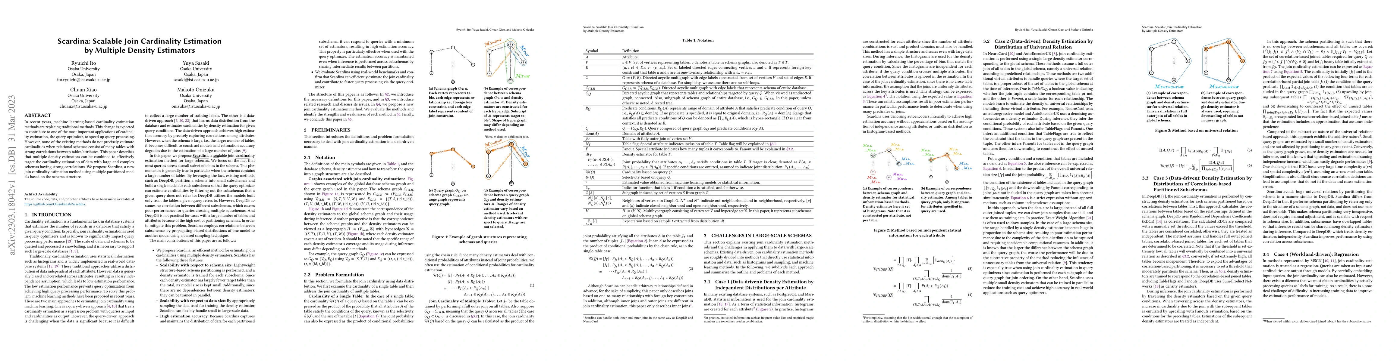 Thumbnail for Scardina: Scalable Join Cardinality Estimation by Multiple Density
  Estimators