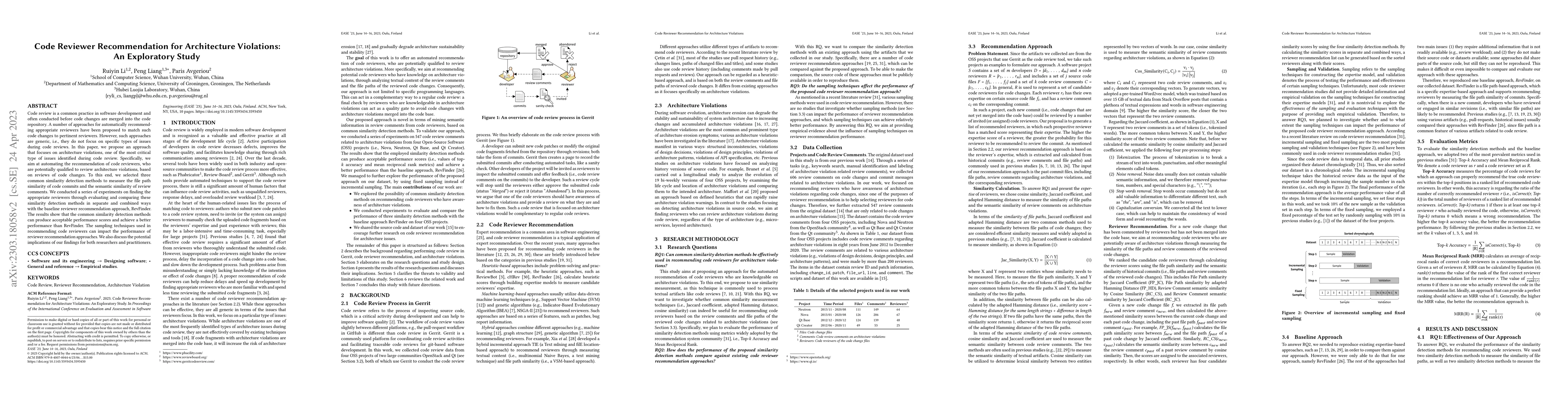 Thumbnail for Code Reviewer Recommendation for Architecture Violations: An Exploratory
  Study