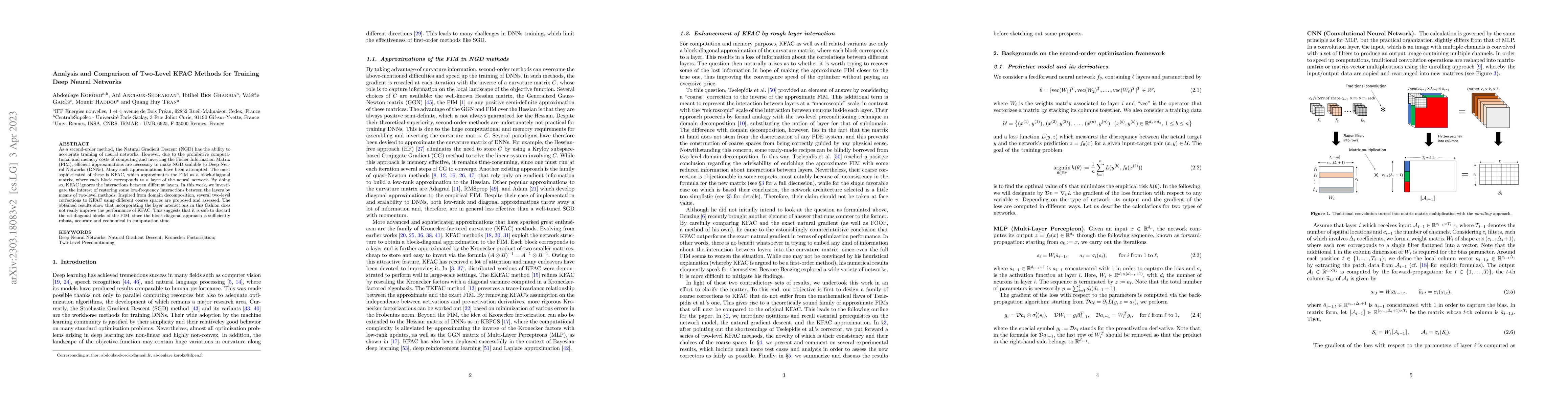 Thumbnail for Analysis and Comparison of Two-Level KFAC Methods for Training Deep
  Neural Networks