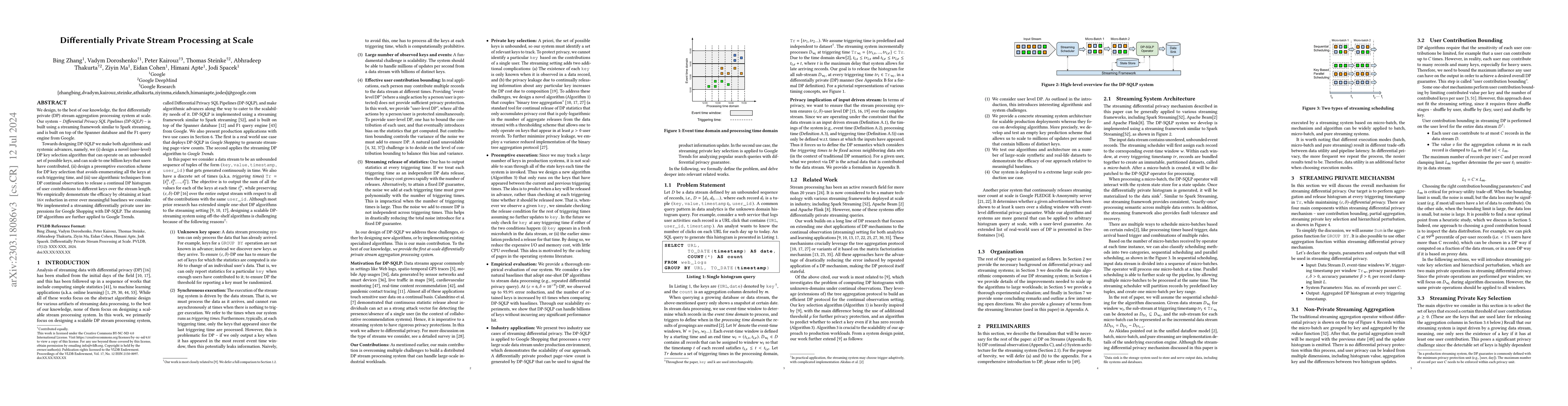 Thumbnail for Differentially Private Stream Processing at Scale