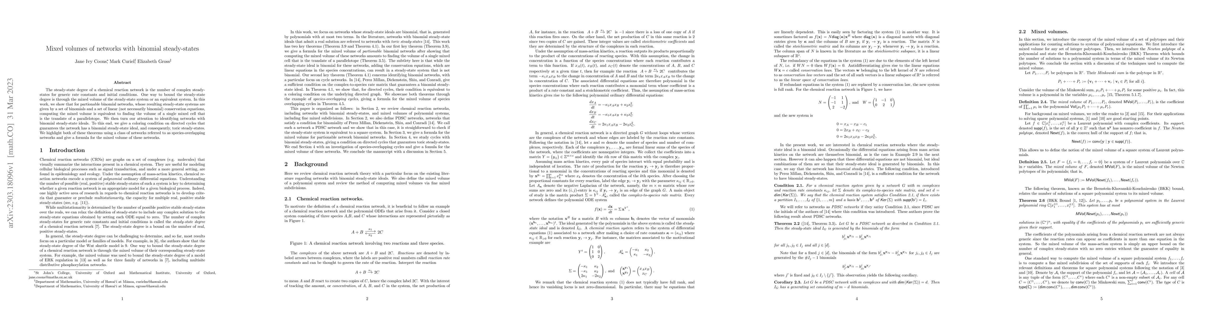 Thumbnail for Mixed volumes of networks with binomial steady-states