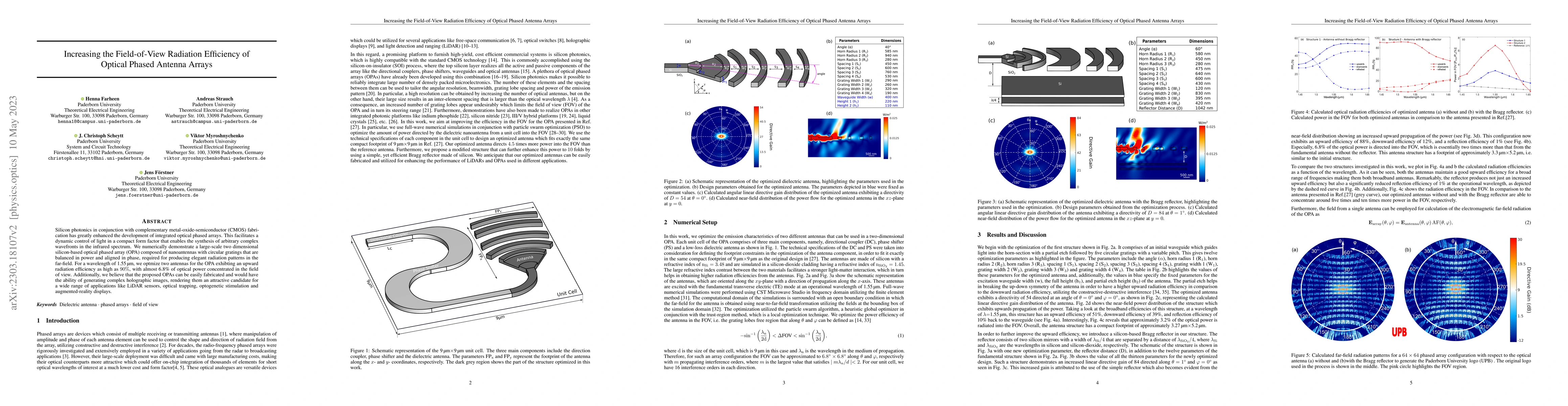 Thumbnail for Increasing the Field-of-View Radiation Efficiency of Optical Phased
  Antenna Arrays