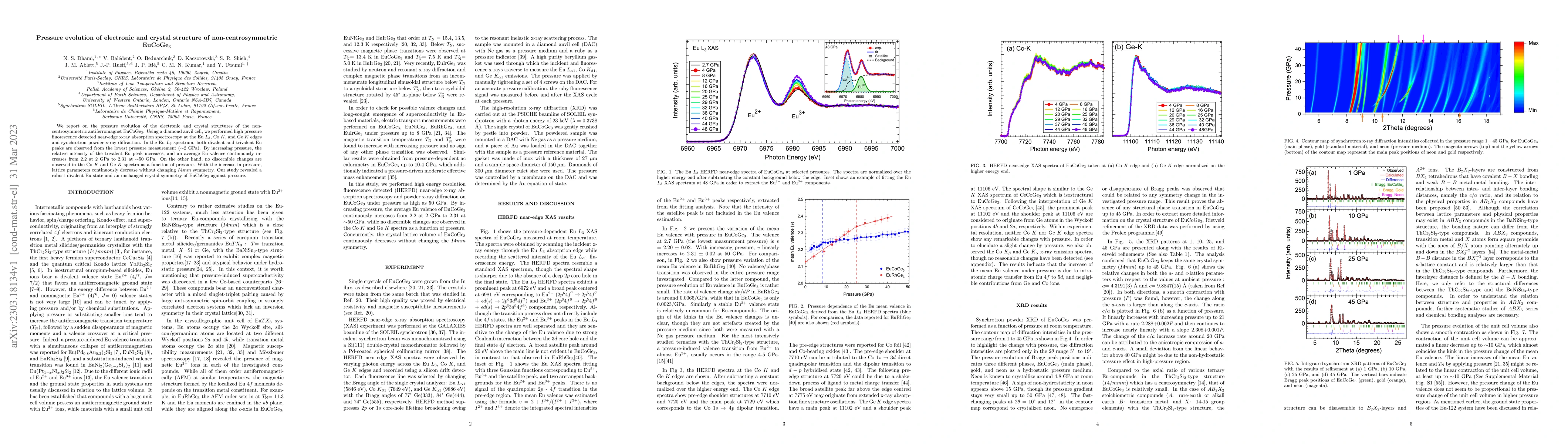 Thumbnail for Pressure evolution of electronic and crystal structure of
  non-centrosymmetric EuCoGe$_3$