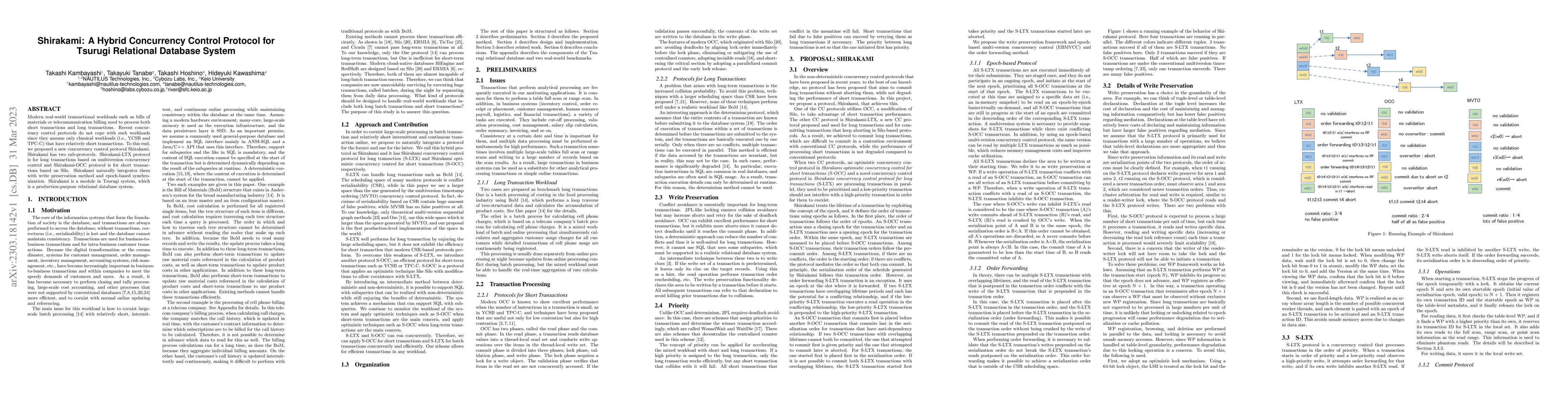 Thumbnail for Shirakami: A Hybrid Concurrency Control Protocol for Tsurugi Relational
  Database System