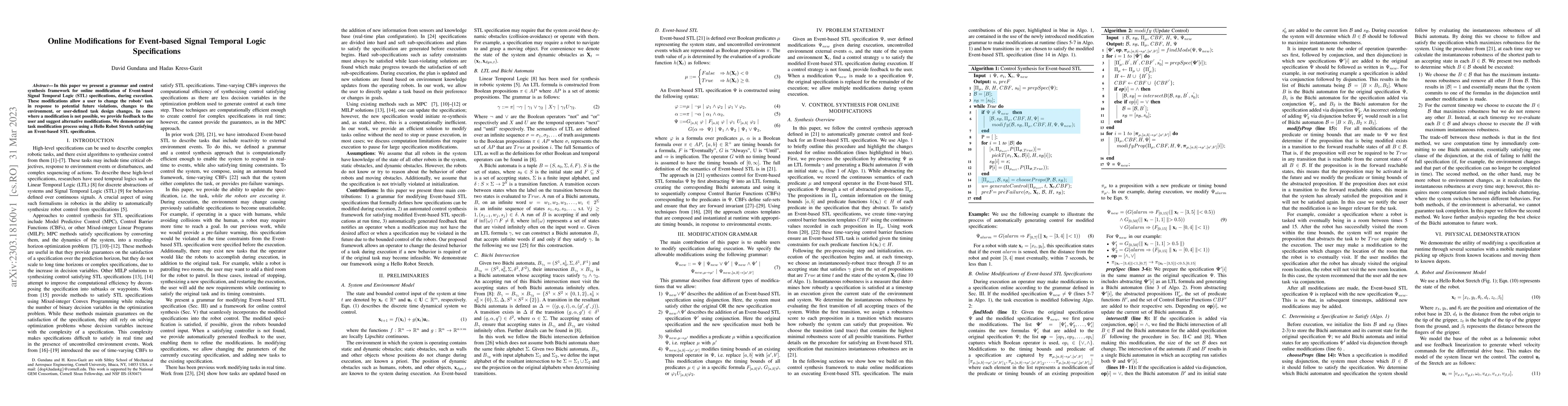 Thumbnail for Online Modifications for Event-based Signal Temporal Logic
  Specifications