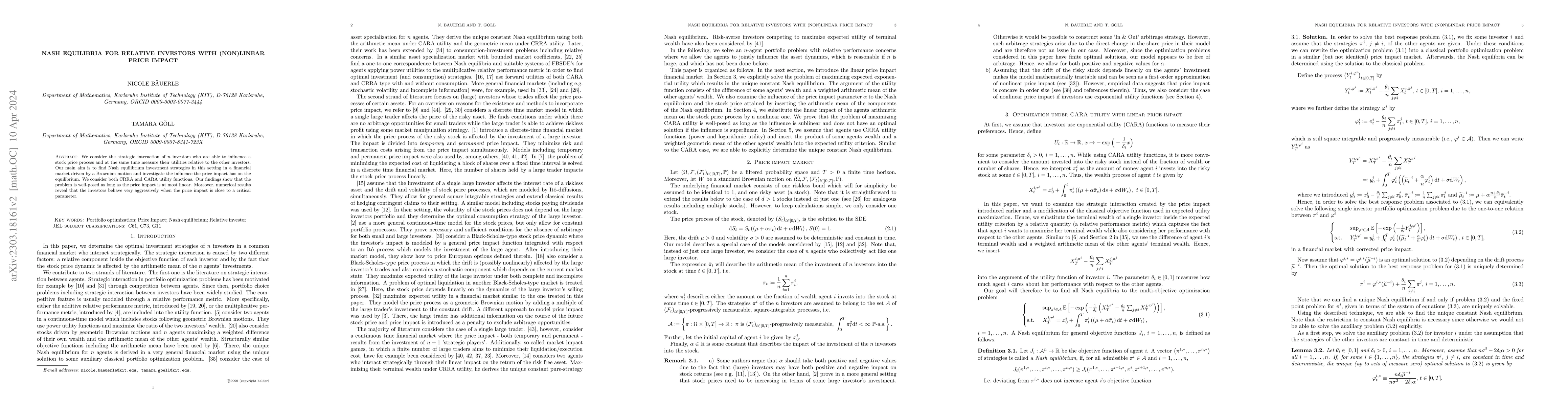 Thumbnail for Nash equilibria for relative investors with (non)linear price impact