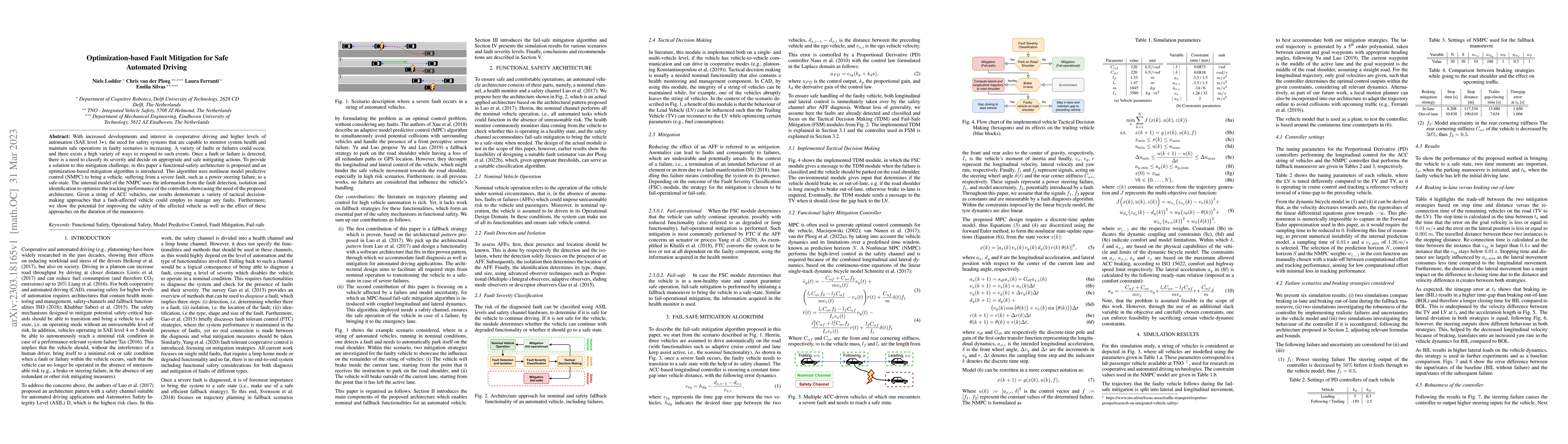 Thumbnail for Optimization-based Fault Mitigation for Safe Automated Driving