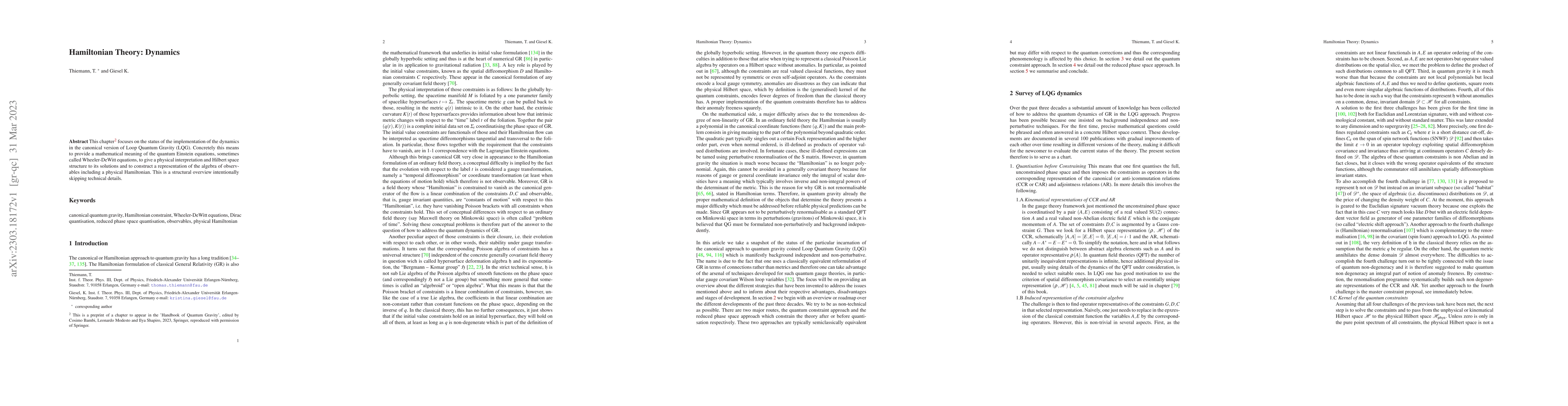 Thumbnail for Hamiltonian Theory: Dynamics