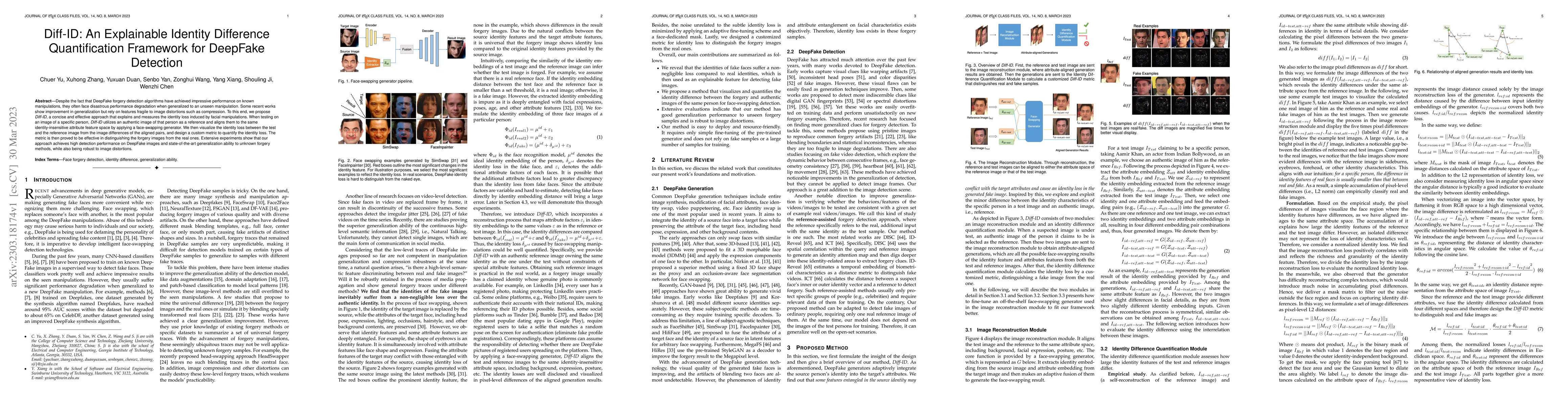 Thumbnail for Diff-ID: An Explainable Identity Difference Quantification Framework for
  DeepFake Detection