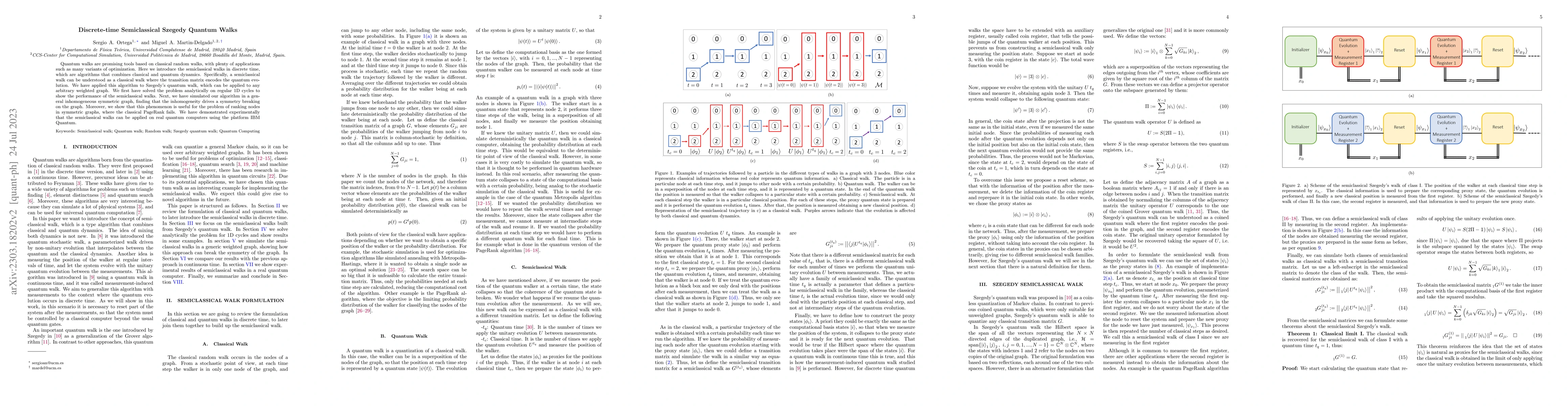 Thumbnail for Discrete-time Semiclassical Szegedy Quantum Walks