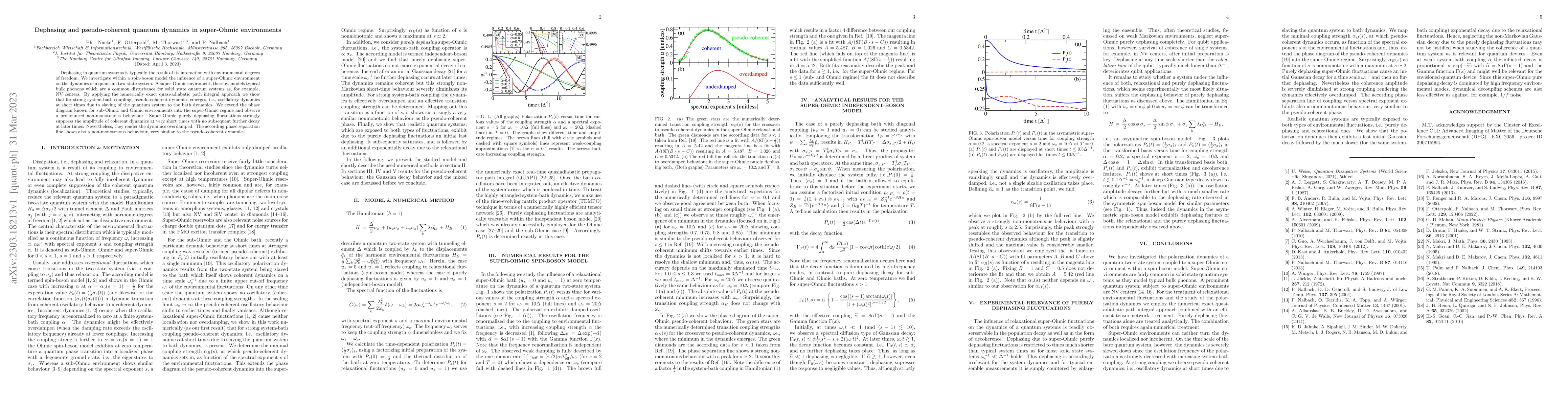 Thumbnail for Dephasing and pseudo-coherent quantum dynamics in super-Ohmic
  environments