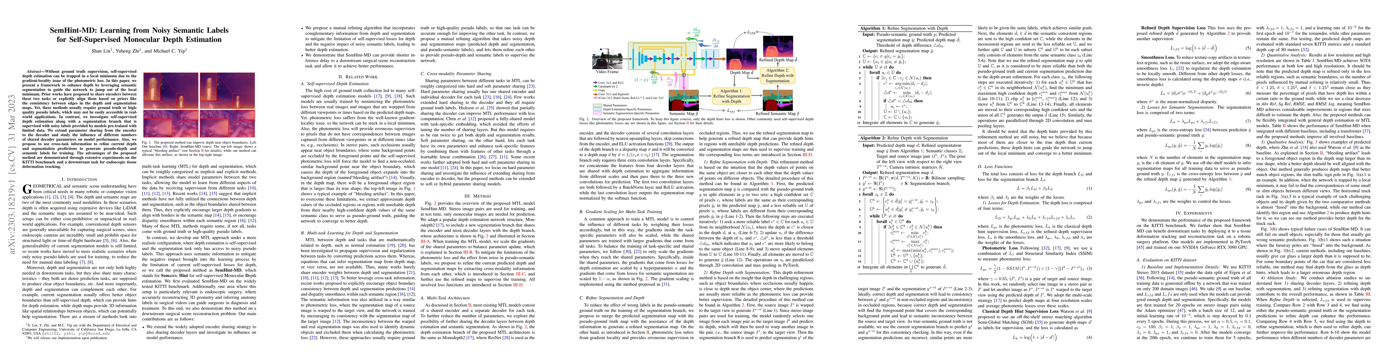 Thumbnail for SemHint-MD: Learning from Noisy Semantic Labels for Self-Supervised
  Monocular Depth Estimation
