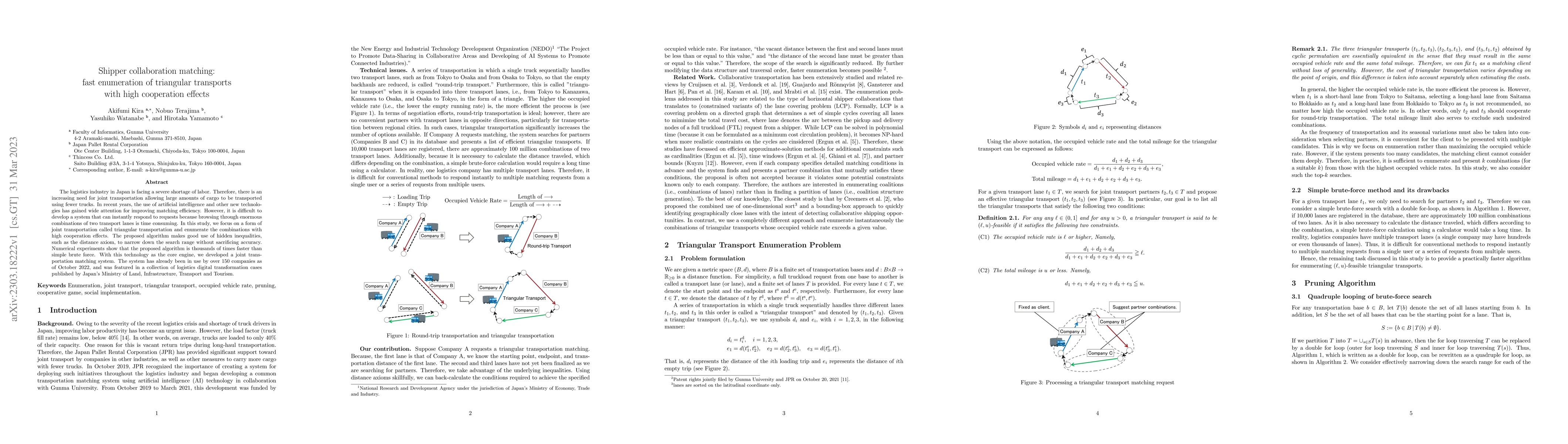 Thumbnail for Shipper collaboration matching: fast enumeration of triangular
  transports with high cooperation effects