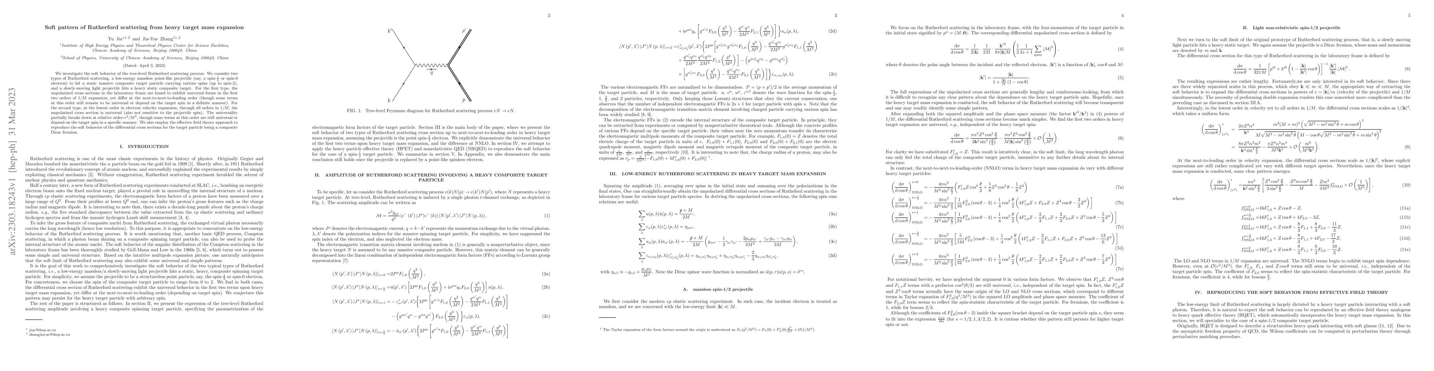 Thumbnail for Soft pattern of Rutherford scattering from heavy target mass expansion